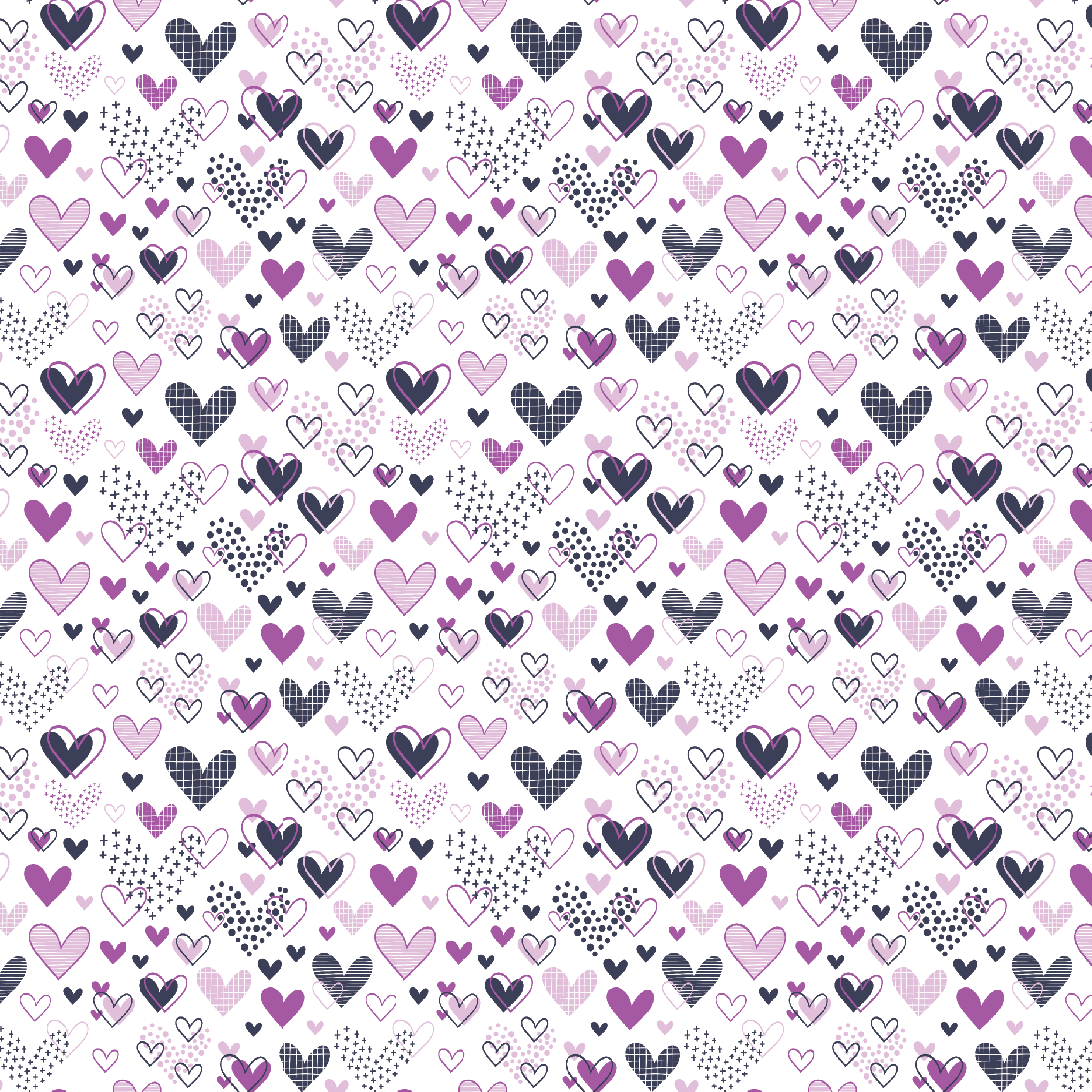 Purple Doodle Hearts Pattern Acrylic Sheets - CMB Pattern Acrylic